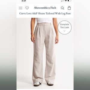 Curve Love A&F Sloane Tailored Wide Leg Pant